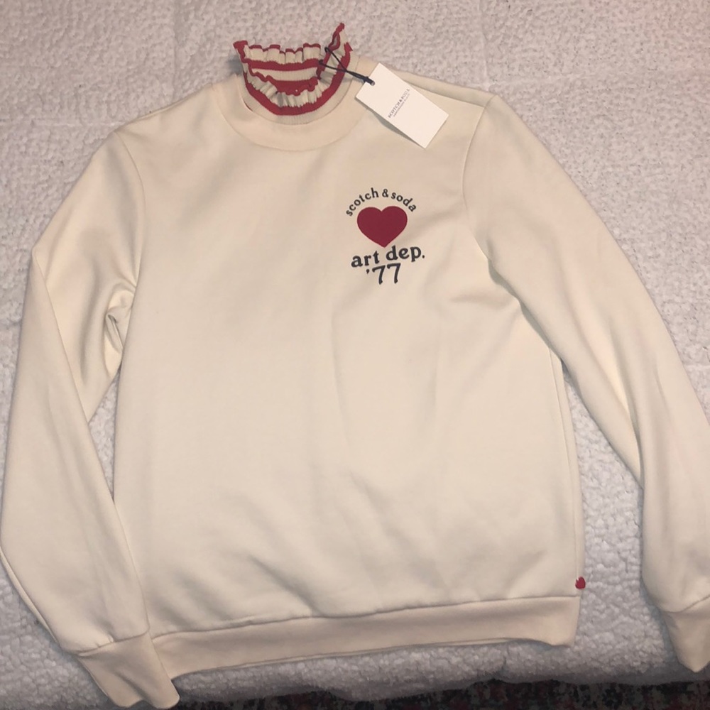 NEVER WORN WITH TAGS BRAND NEW SCOTCH & SODA SWEATER WITH RUFFLE NECK